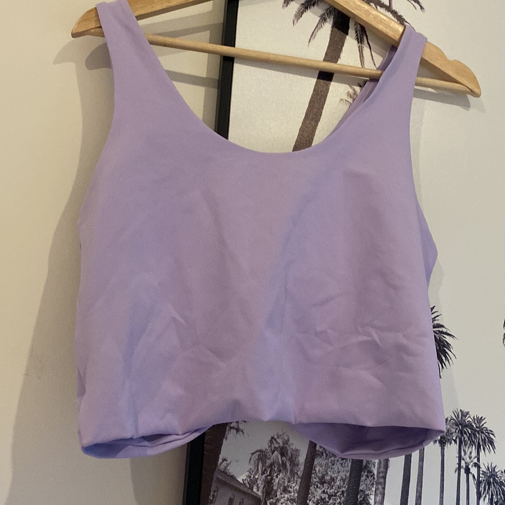 Lilac XL Sports Bra Cotton On Body Tie knot front detail - Picture 5 of 6